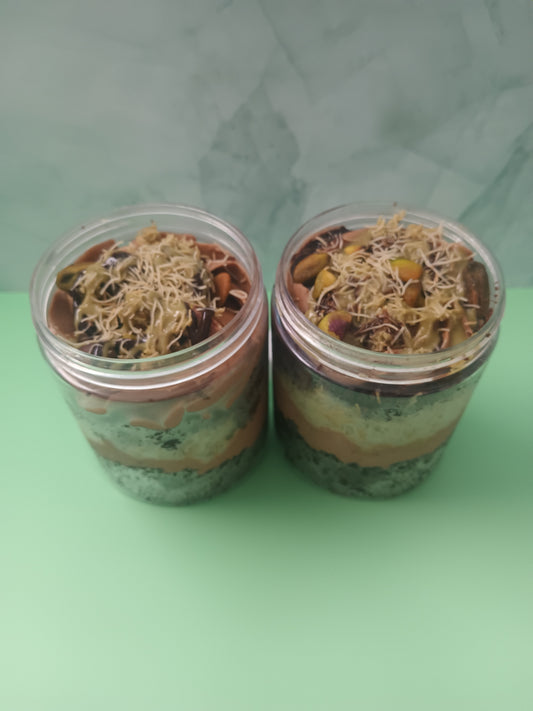 Dubai Chocolate Cake Jar